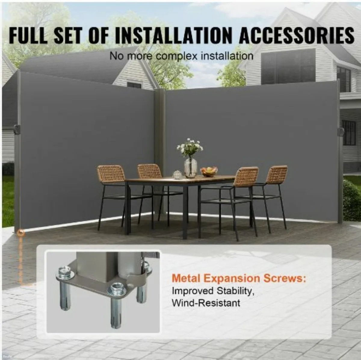 Retractable Side Awning, 79''x 236'' Outdoor - Image 2