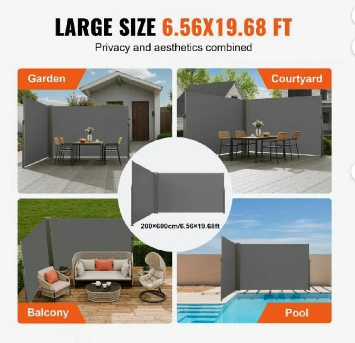 Retractable Side Awning, 79''x 236'' Outdoor - Image 4