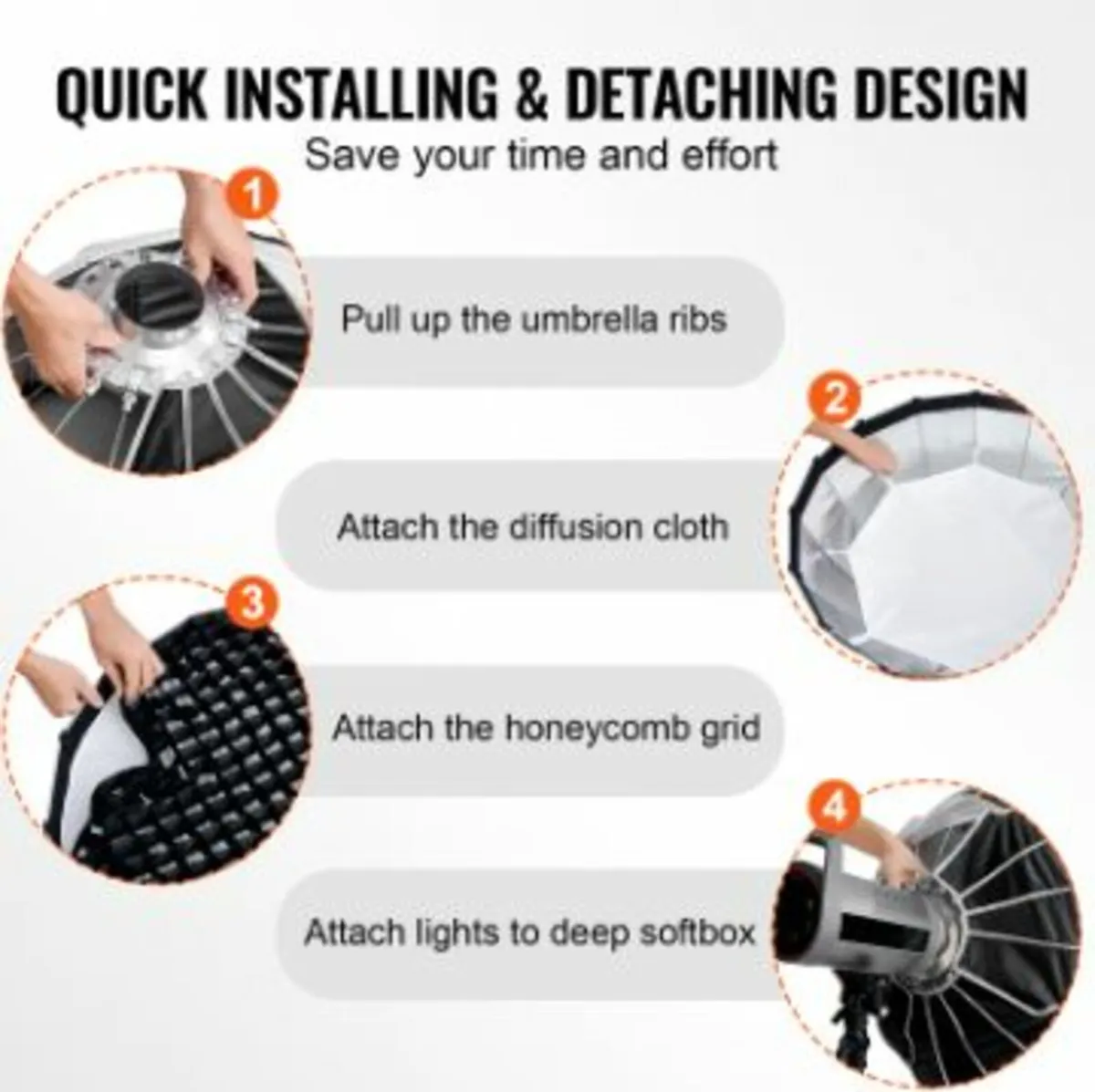 Parabolic Softbox 33 in Quick Release & Quick Fold - Image 4