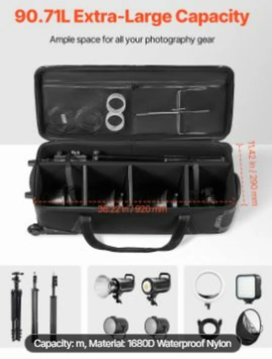 Studio Equipment Trolley Case 39.37 x 14.96 x 12.6 - Image 2