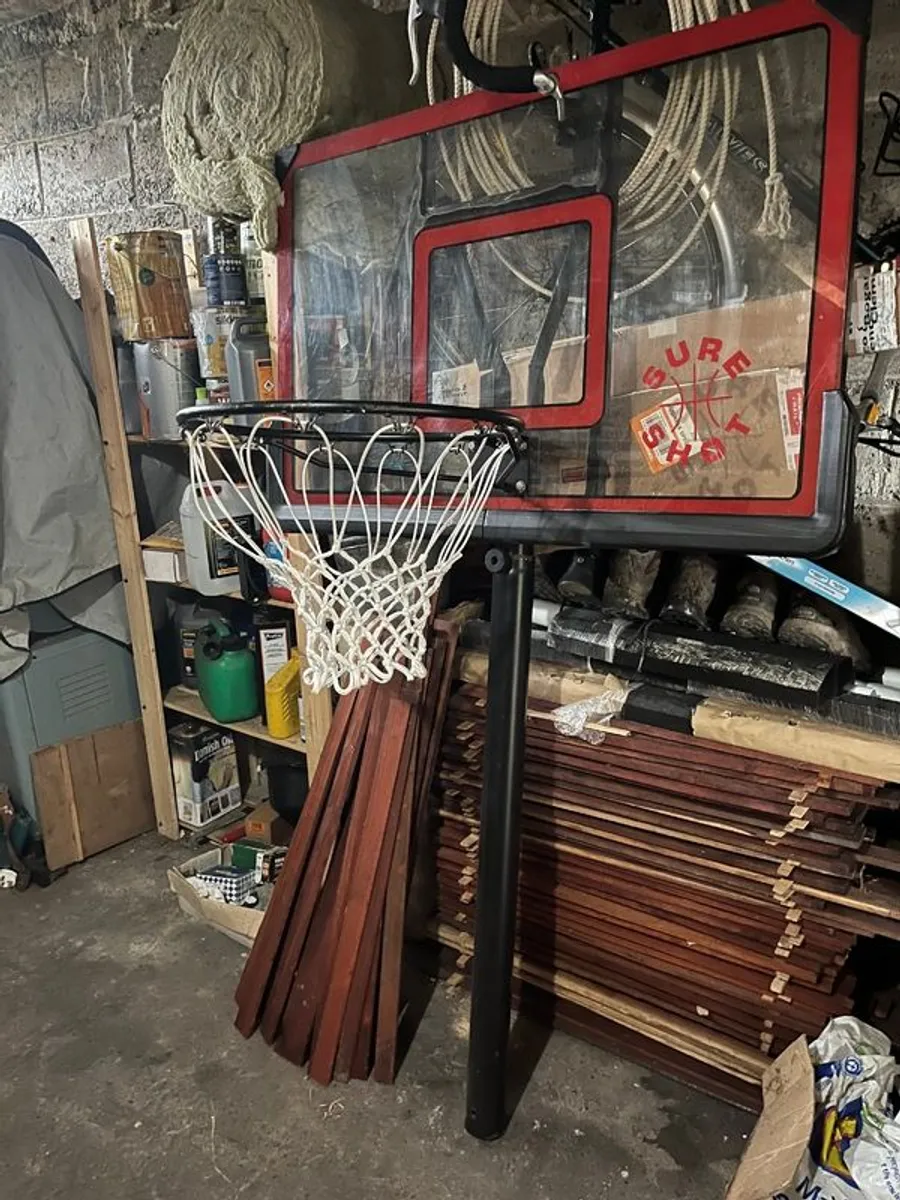SURE SHOT Portable Basketball Net with Acrylic Backboard - Image 1