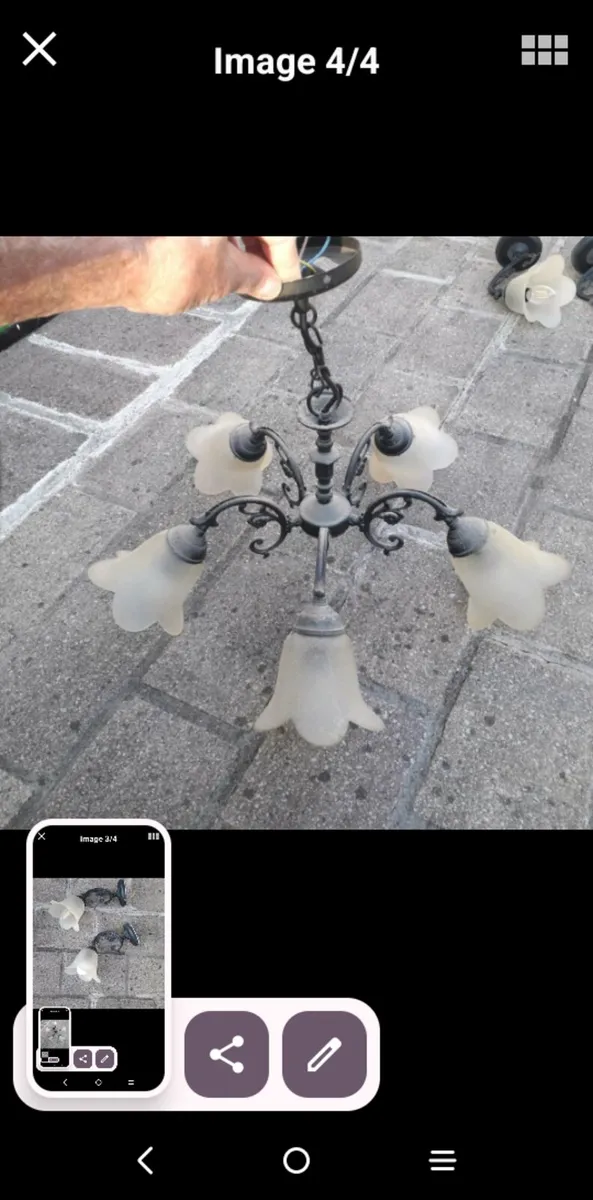 CHANDELIER  AND. 2  MATCHING  WALL  LIGHTS - Image 4