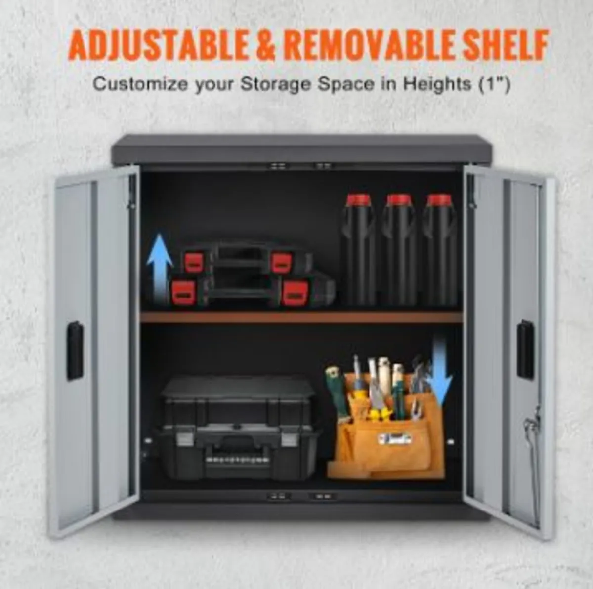 Foldable Wall Cabinet, Metal Garage - Image 4