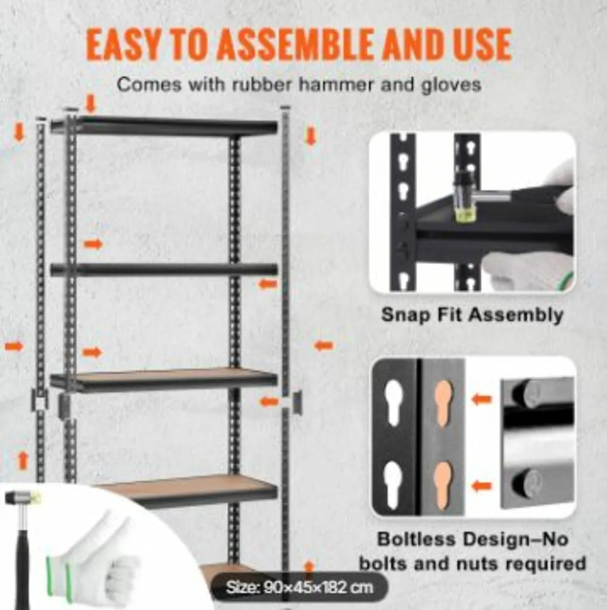 Storage Shelving Unit, 5-Tier Adjustabl - Image 2
