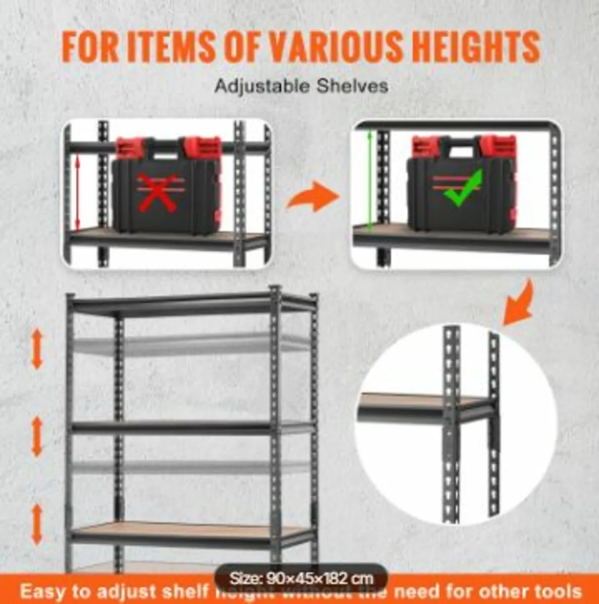Storage Shelving Unit, 5-Tier Adjustabl - Image 4