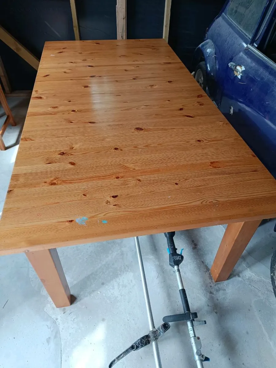 Solid IKEA kitchen table and chairs - Image 2