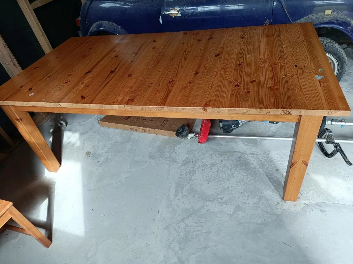 Solid IKEA kitchen table and chairs - Image 3
