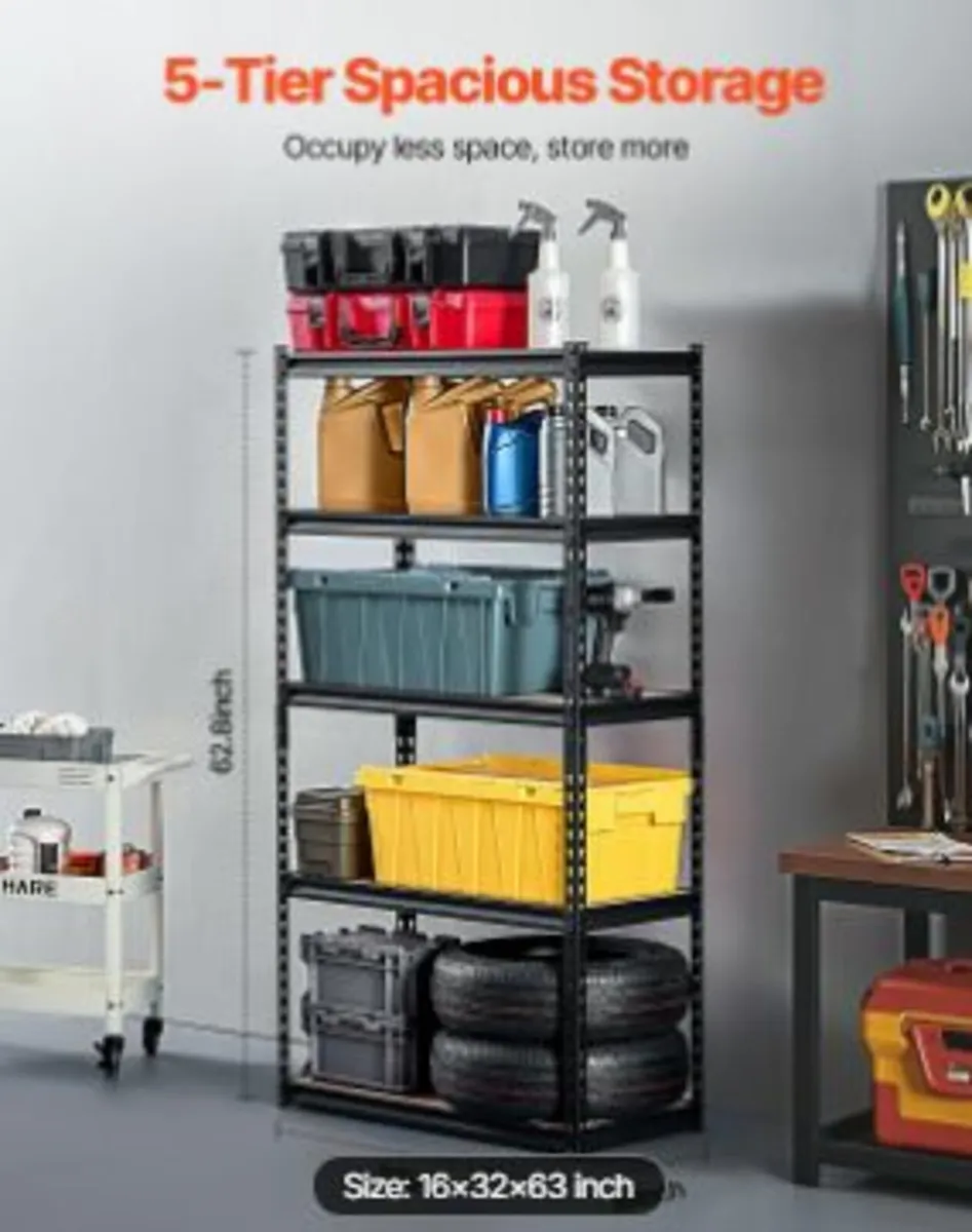 Storage Shelves 16" D x 32" W x 62.8" H - Image 3