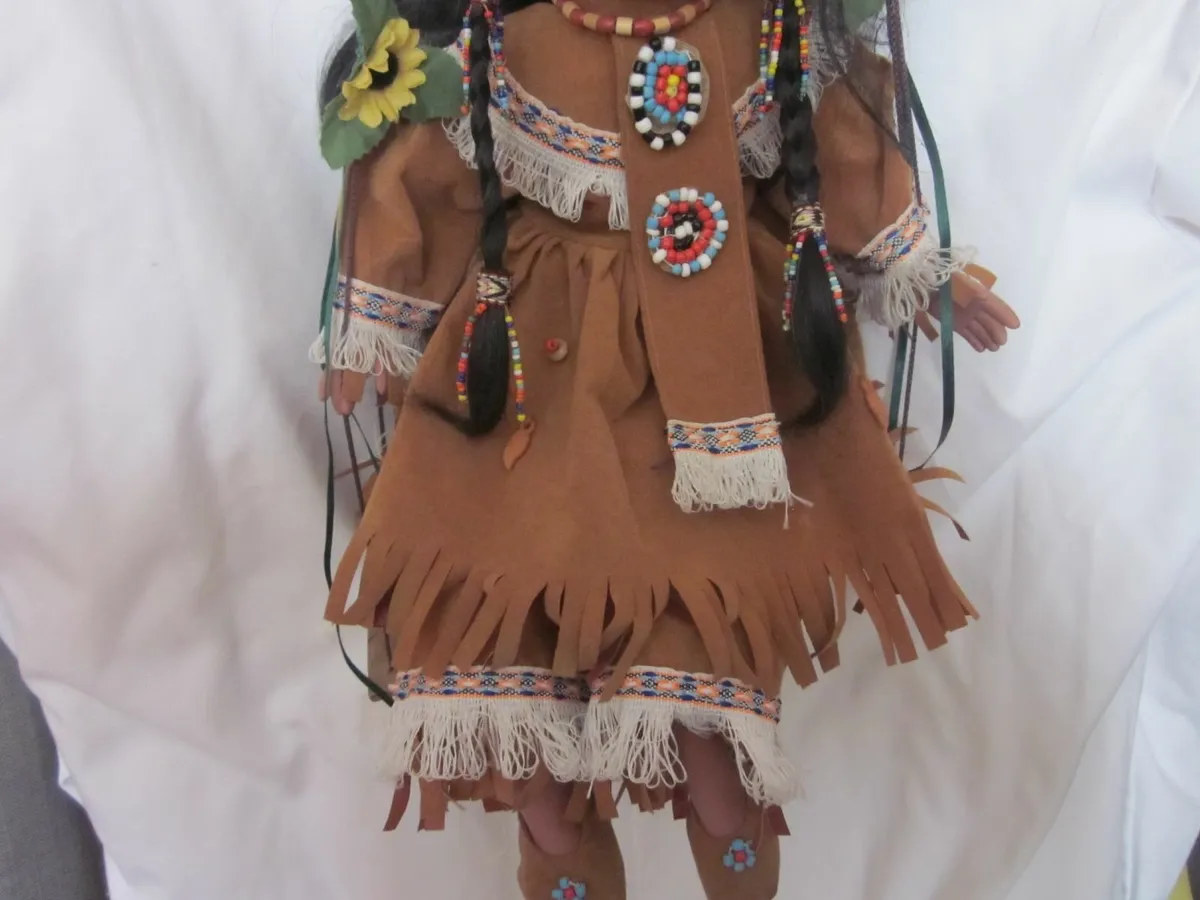 16"  Collectable American/Indian Girl on Swing - Image 3