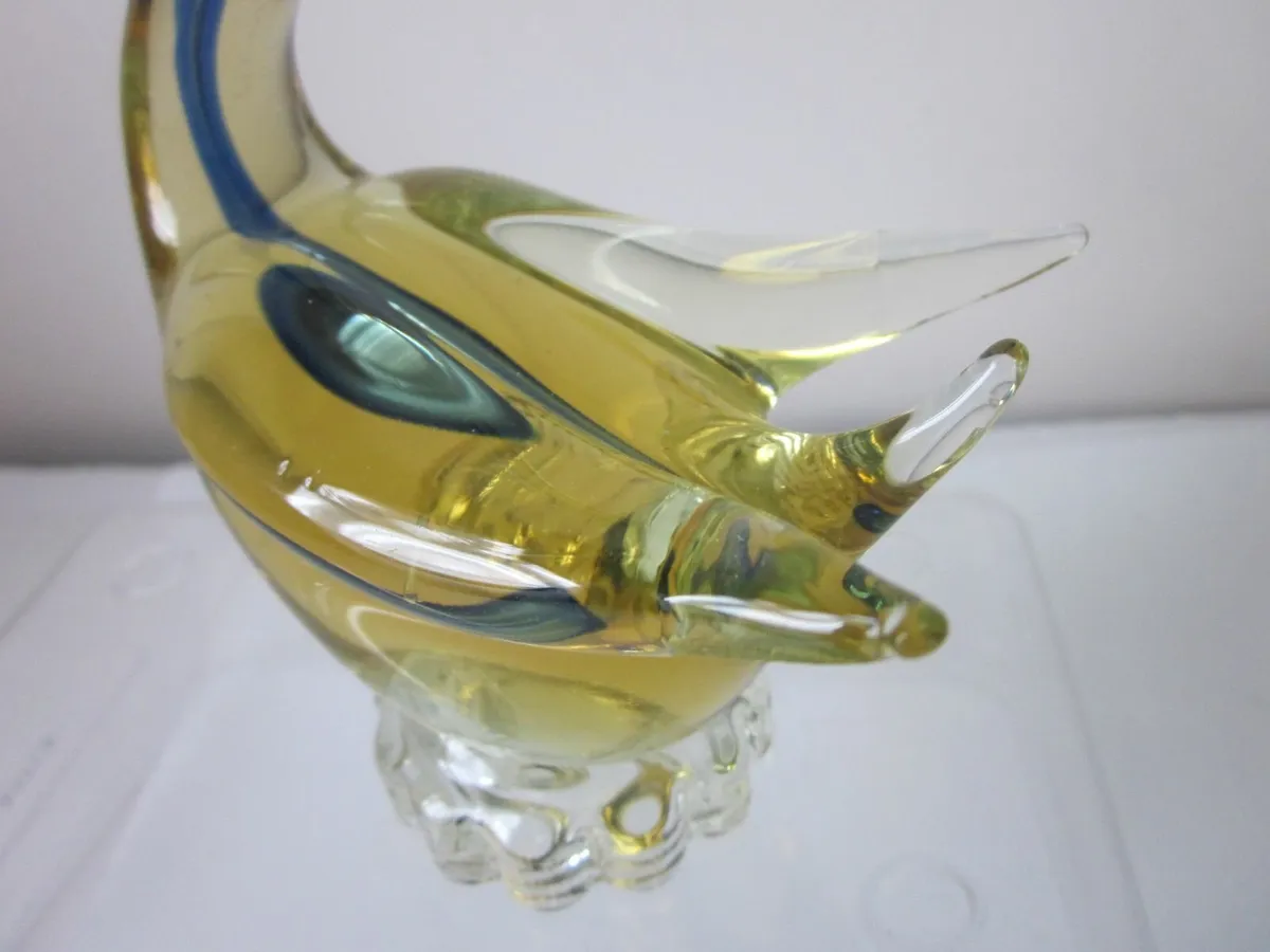Murano  Blue & Amber  Sommerso Glass Swan/Duck - Image 4