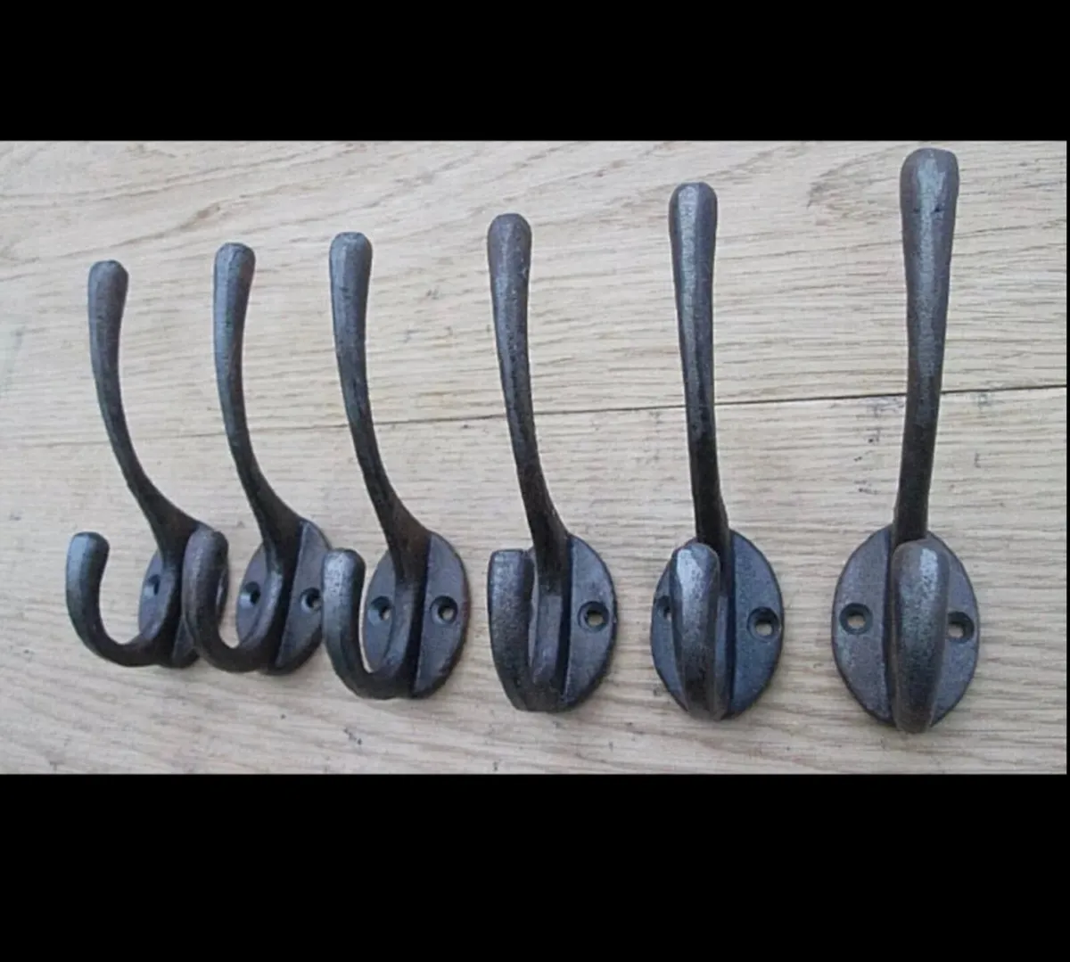 6 x Cast Iron Coat Hooks Vintage Style NEW - Image 2