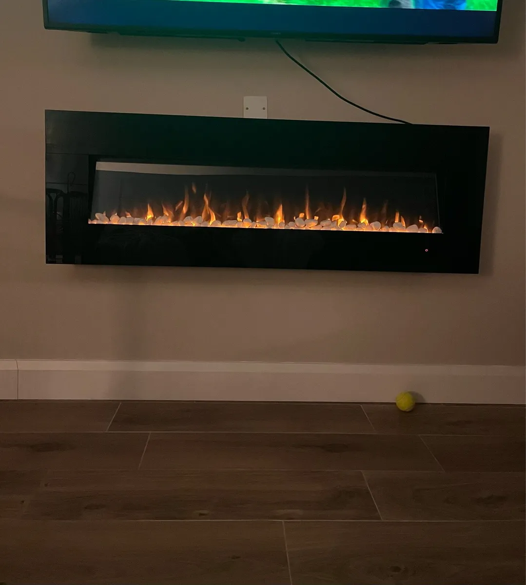 Ezee Glow 60” Grand Zara Black Electric Fireplace