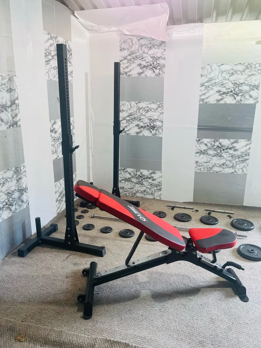 LARGE STEEL WEIGHTS SET BARBELL RACK BENCH ++ - Image 2
