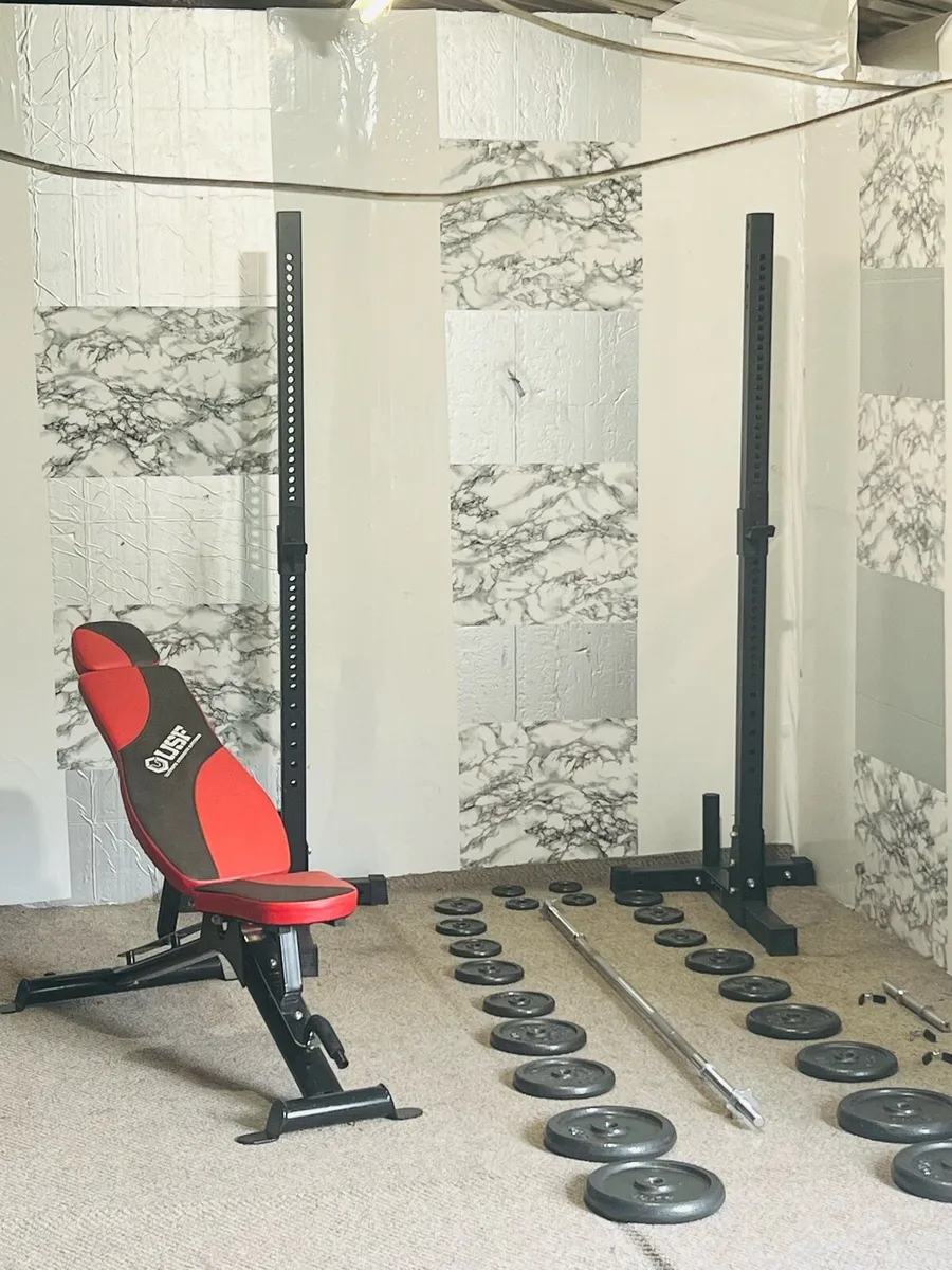 LARGE STEEL WEIGHTS SET BARBELL RACK BENCH ++ - Image 4