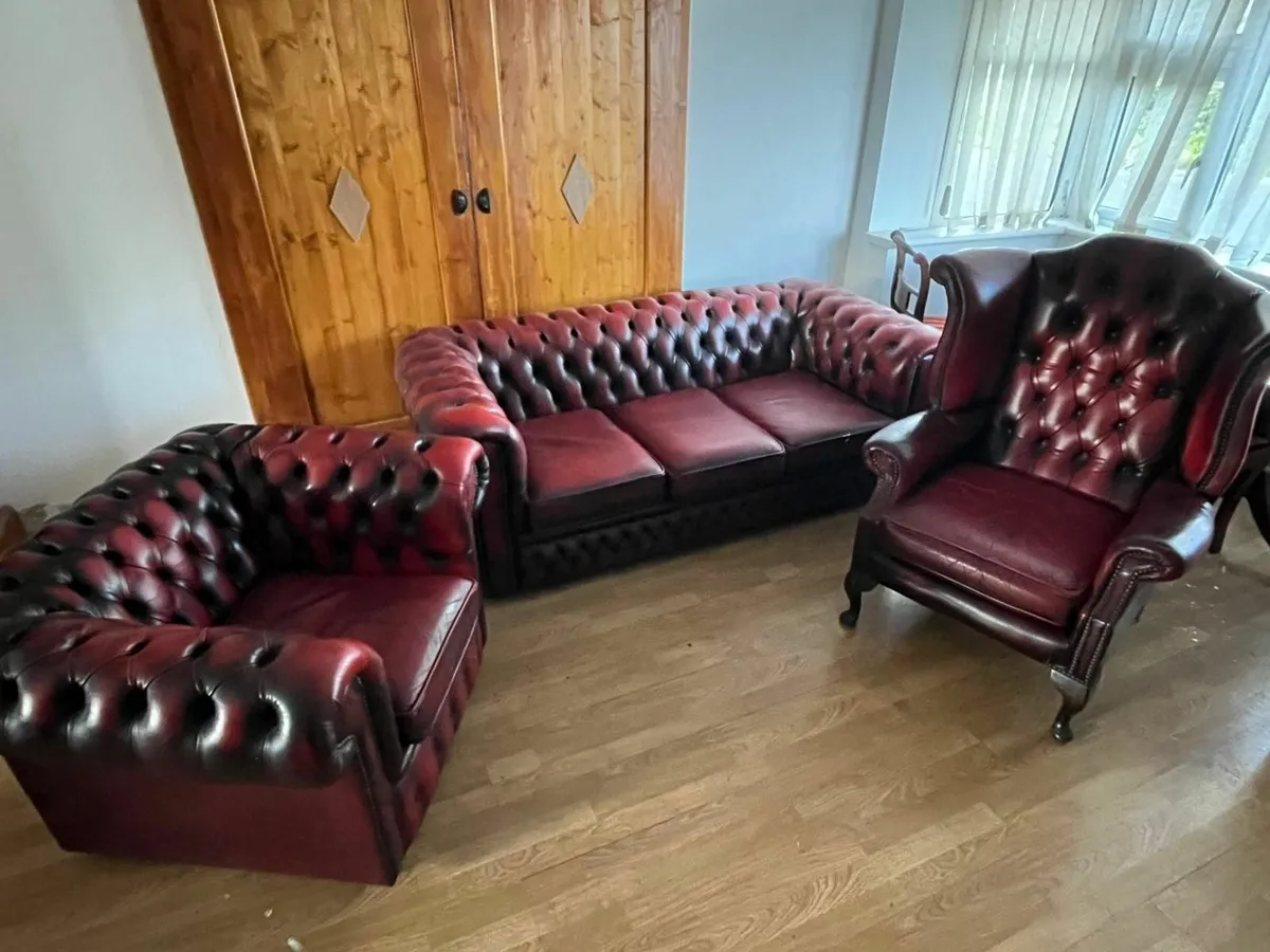 Chesterfield Sofa set - Oxblood Red - Image 1