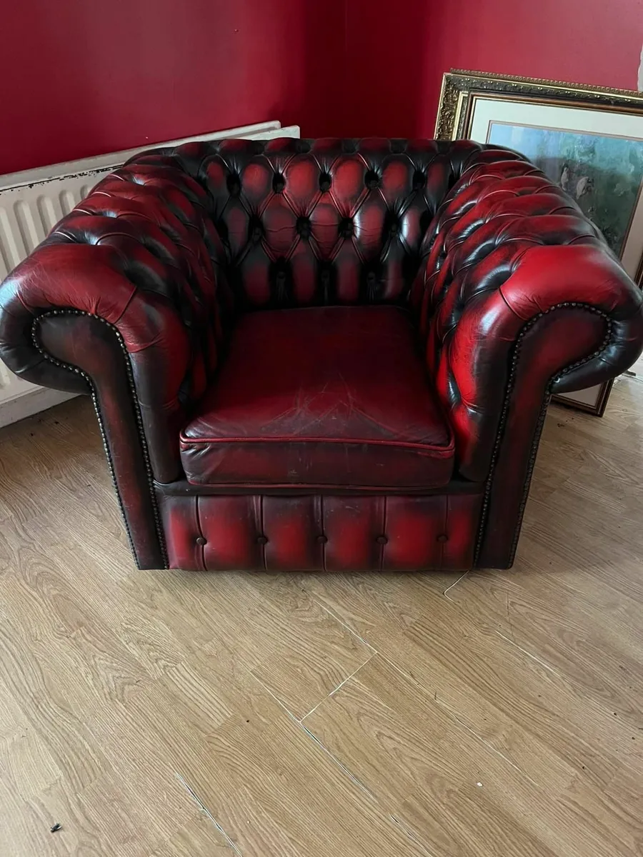 Chesterfield Sofa set - Oxblood Red - Image 2
