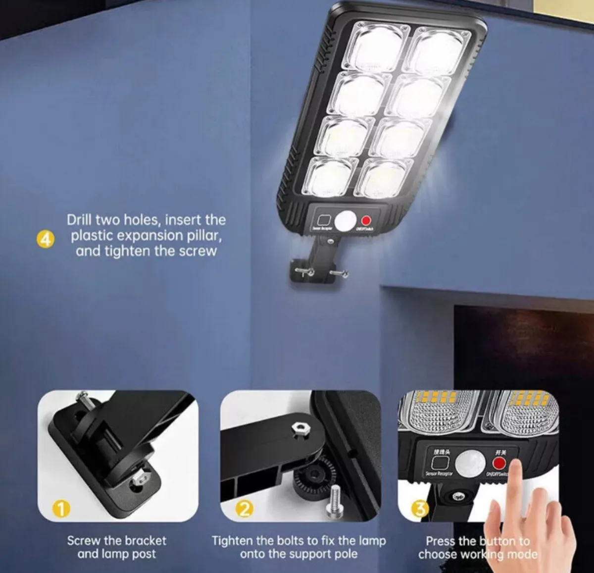 Solar Street Light LED Outdoor with PIR NEW - Image 4