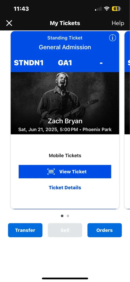 Zach Bryan Tickets Sat 21st  x 2