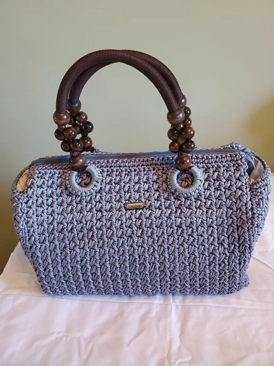 Handmade Crochet Polyester Macrame Boston Bags - Image 1