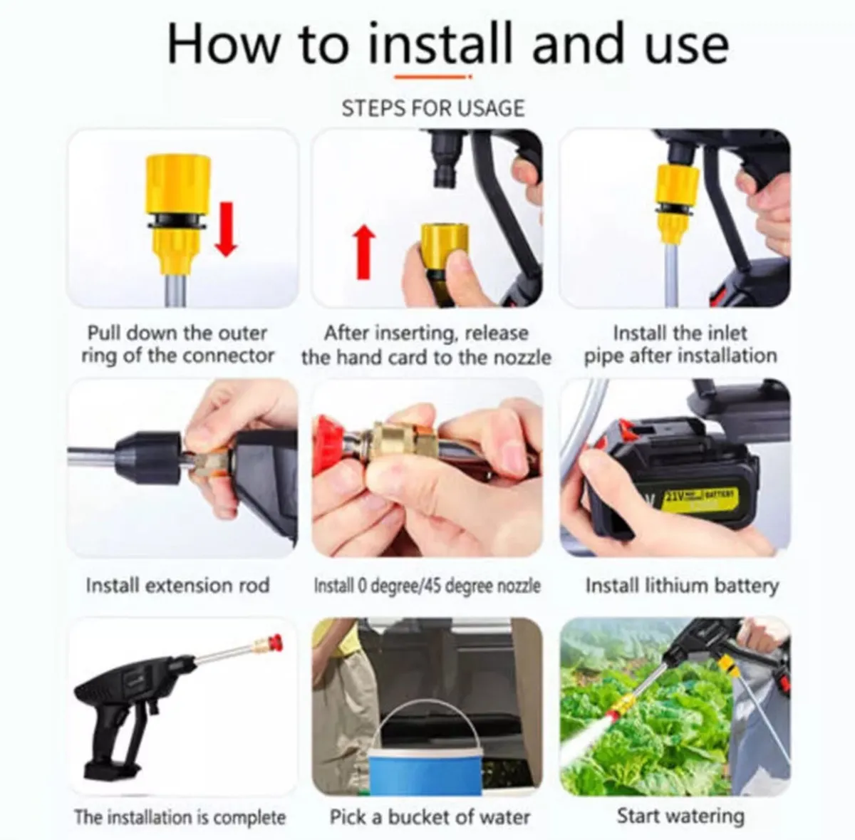 Portable Cordless Pressure Car Washer NEW - Image 3