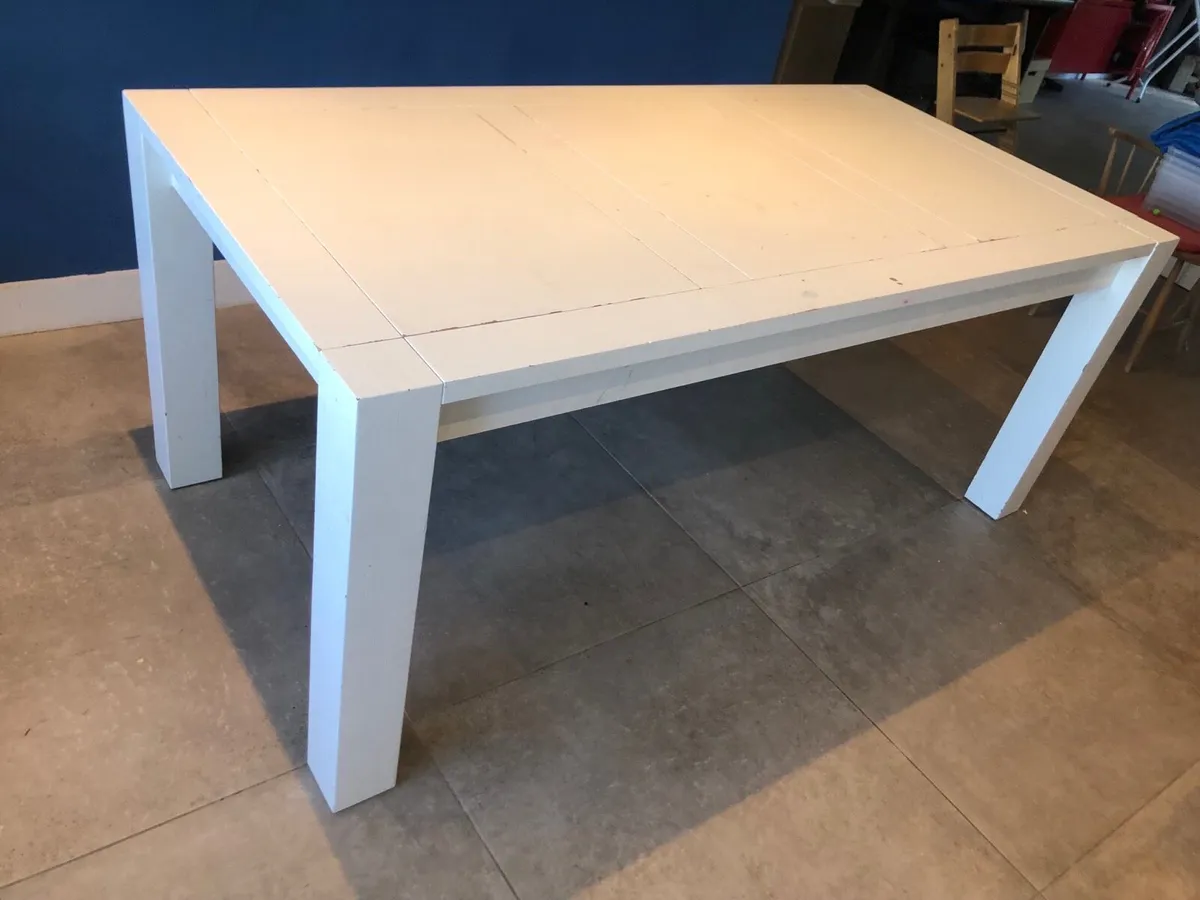 Solid wooden white dining table - Image 1
