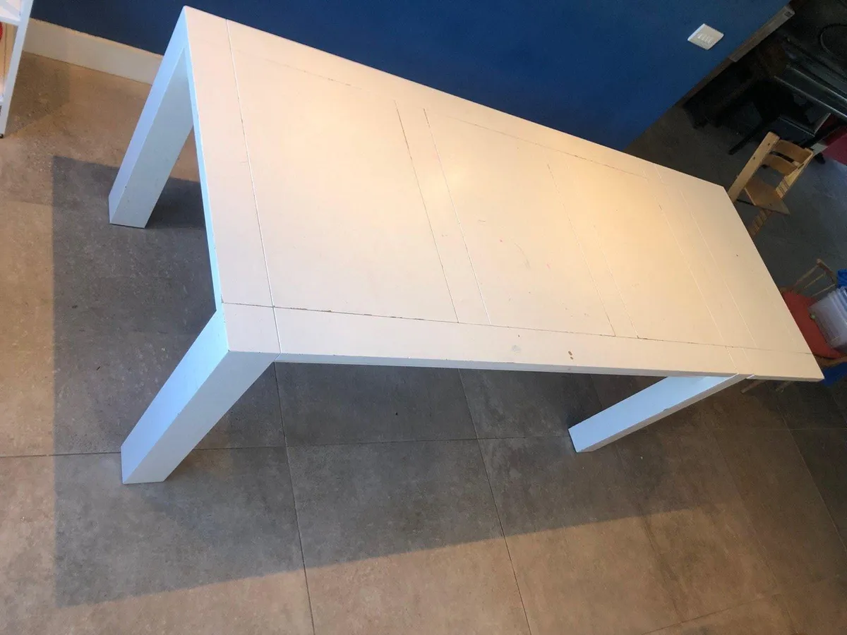 Solid wooden white dining table - Image 2