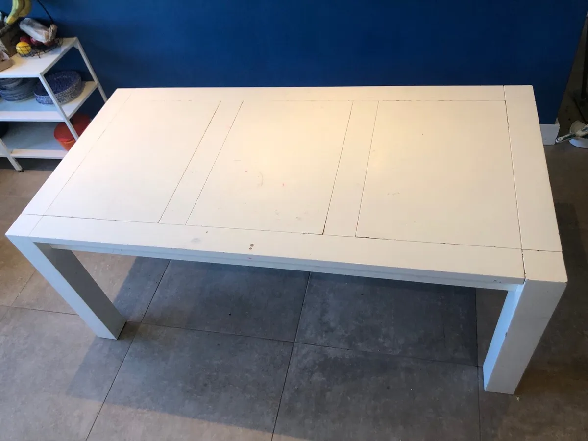 Solid wooden white dining table - Image 3