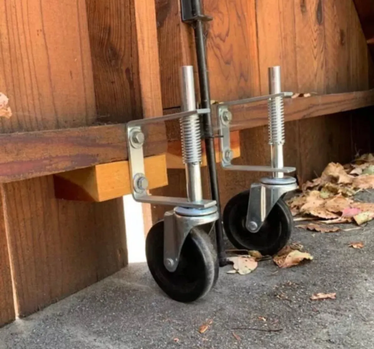 2 x Spring Loaded Gate Wheels 4" 102mm - Image 1