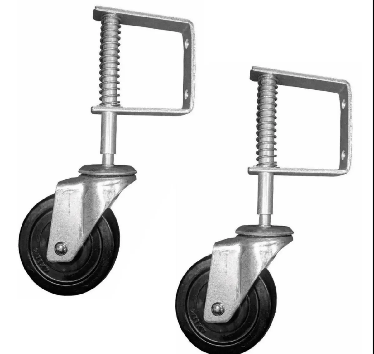 2 x Spring Loaded Gate Wheels 4" 102mm - Image 2