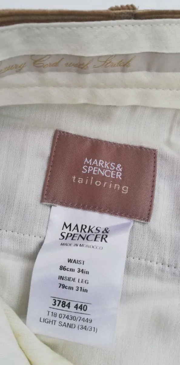 M&S tailoring luxury corduroy mens trousers chinos - Image 2