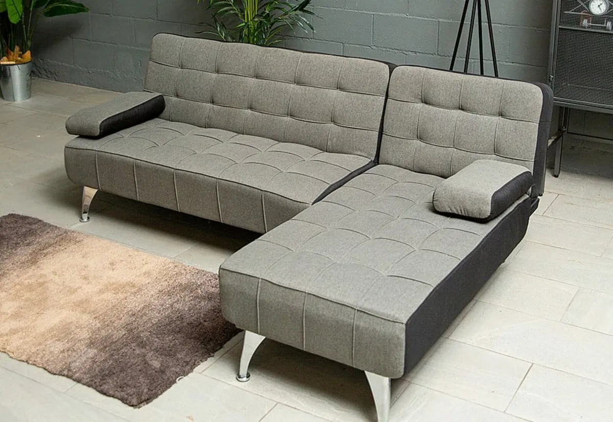 Sectional Sleeper Sofa with Cushions - Dark Grey - Image 3