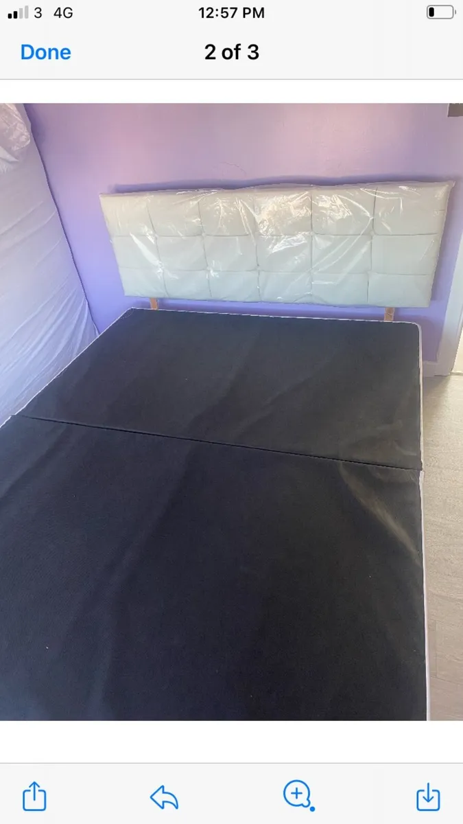 New King size cream base and headboard - Image 2