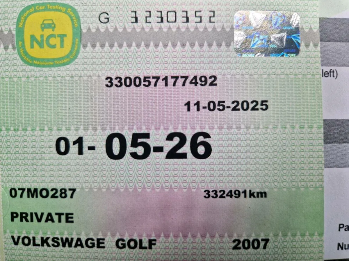 07 Golf 1 Yr NCT - Image 1