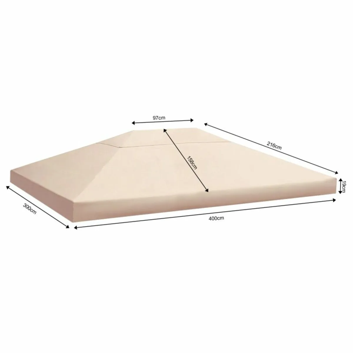 3x4m Replacement Gazebo Pavilion Roof - Image 2