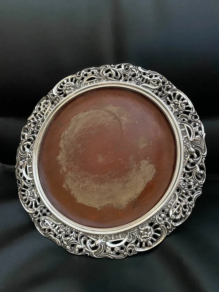 Antique c1845 Elkington & Co. wine bottle coaster - Image 1
