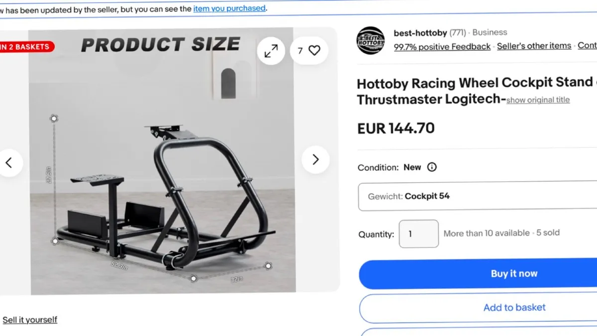 Sim racing rig & triple monitor stand. - Image 1