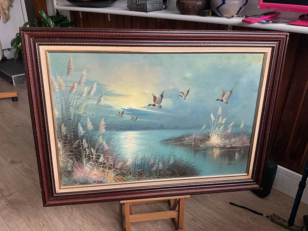Large Picture Ducks in Flight. Acrylic Painting - Image 2