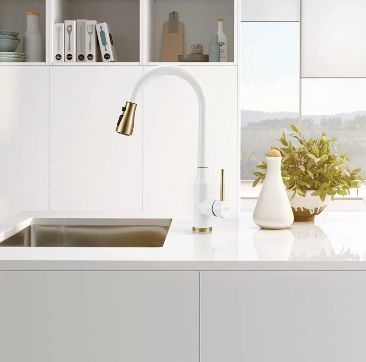 White gold extendable premier tap mixer - Image 2
