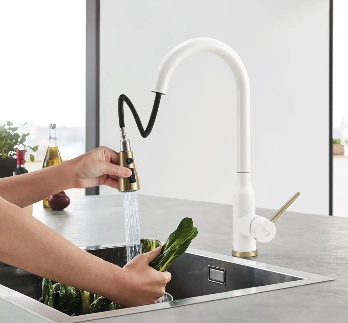 White gold extendable premier tap mixer - Image 3
