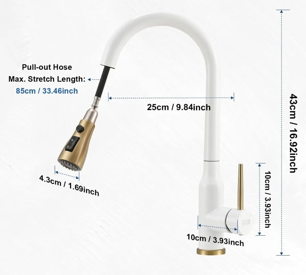 White gold extendable premier tap mixer - Image 4