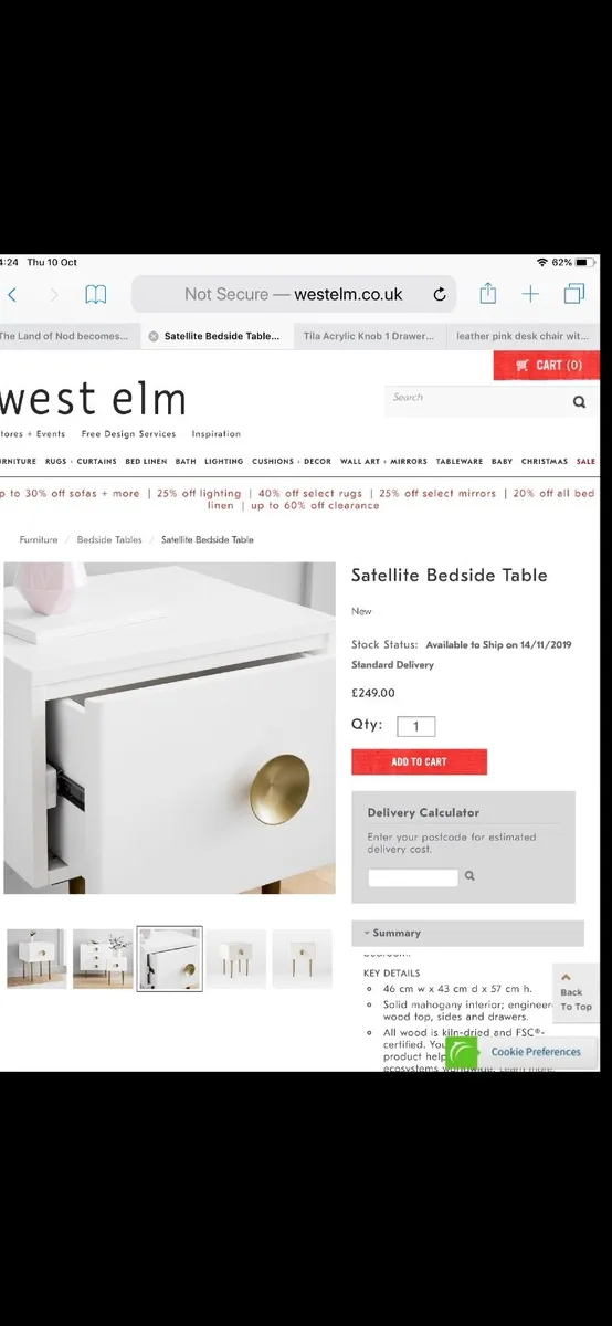 Bedside tables - West Elm set of 2 - Image 2