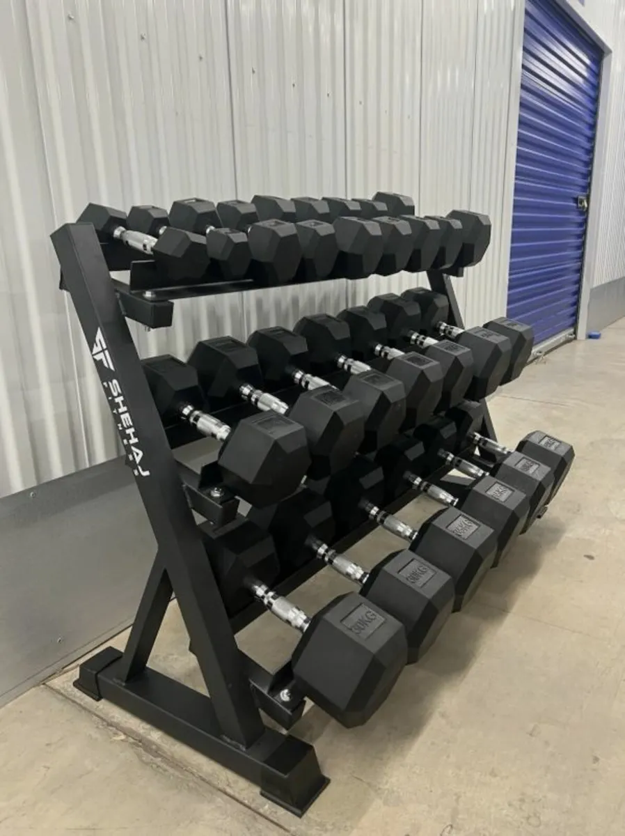 Hex Dumbbell 2.5kg-40kg Set & 3 Tier Rack - Image 3