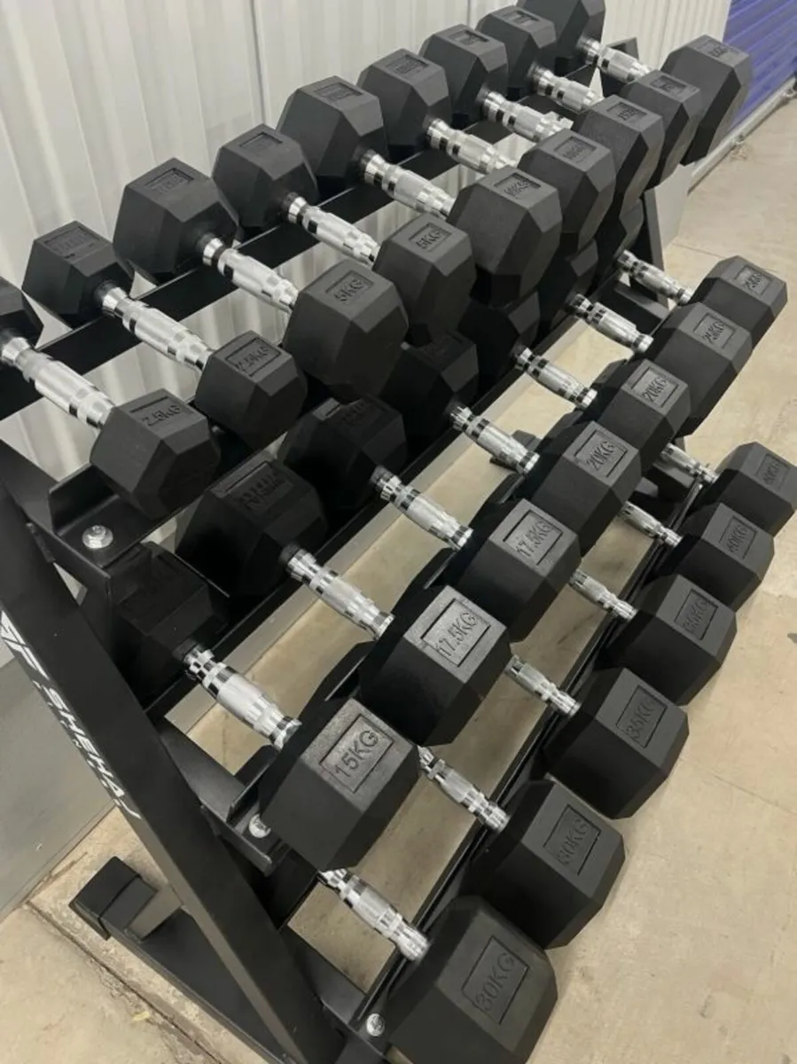 Hex Dumbbell 2.5kg-40kg Set & 3 Tier Rack - Image 4