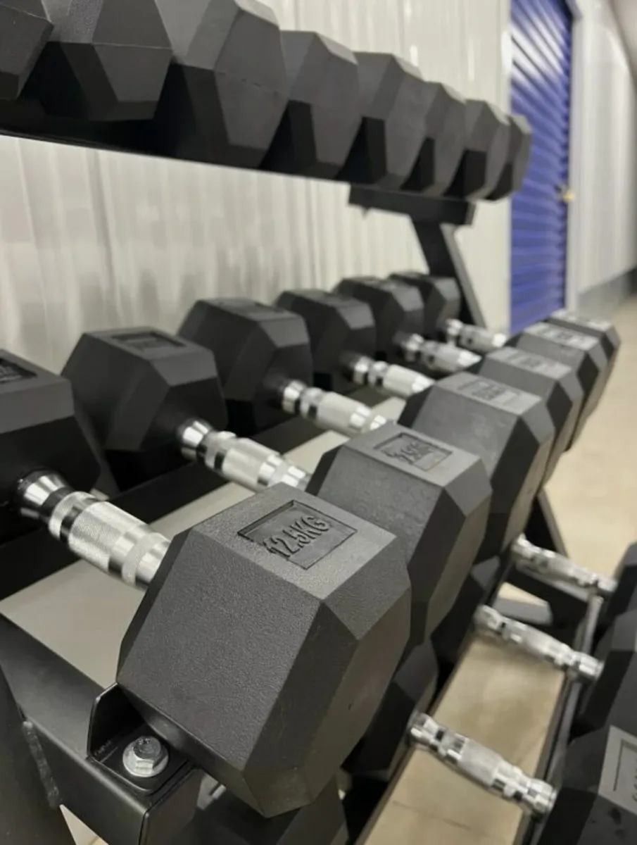 2.5-25kg Hex Dumbbell Set With 3 Tier Rack - Image 4