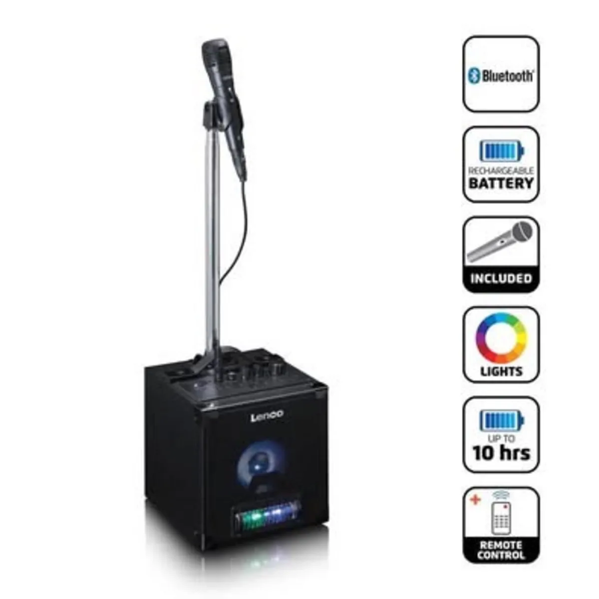 Lenco BTC-070BK Bluetooth Karaoke Speaker - Image 2