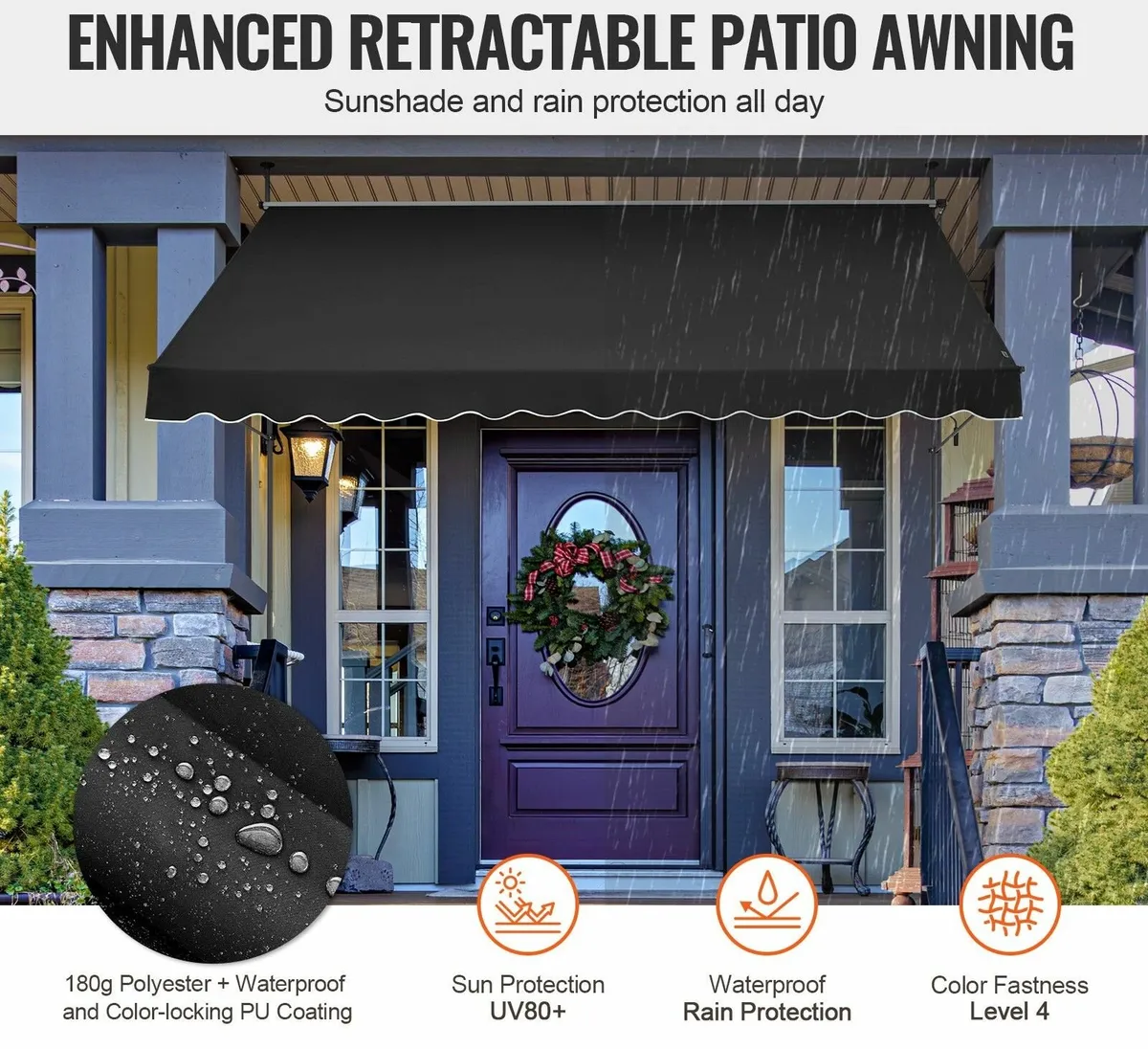 3.5m Patio Awning Retractable Awning Sunshade Shel - Image 1