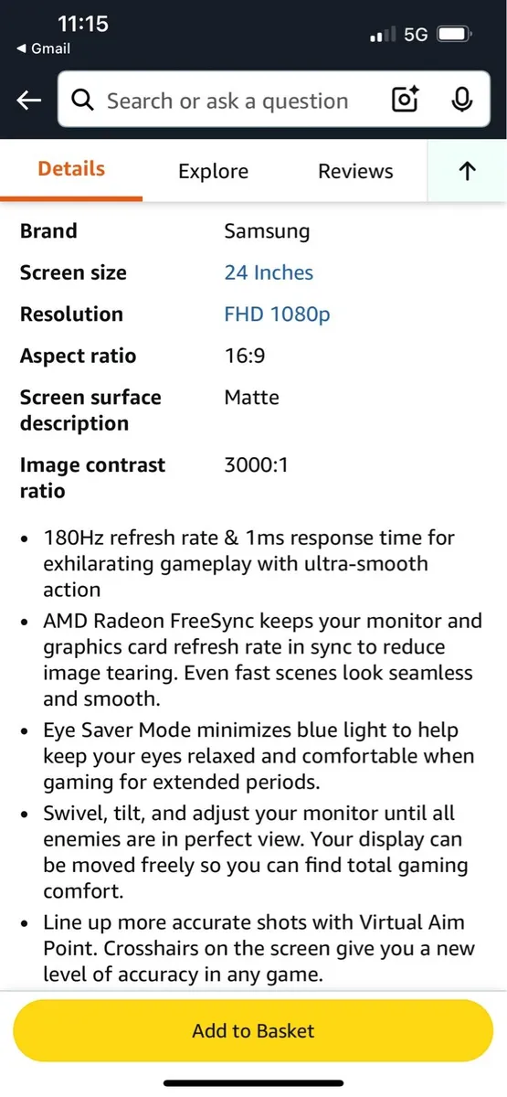 Samsung odyssey G3 24” - Image 3
