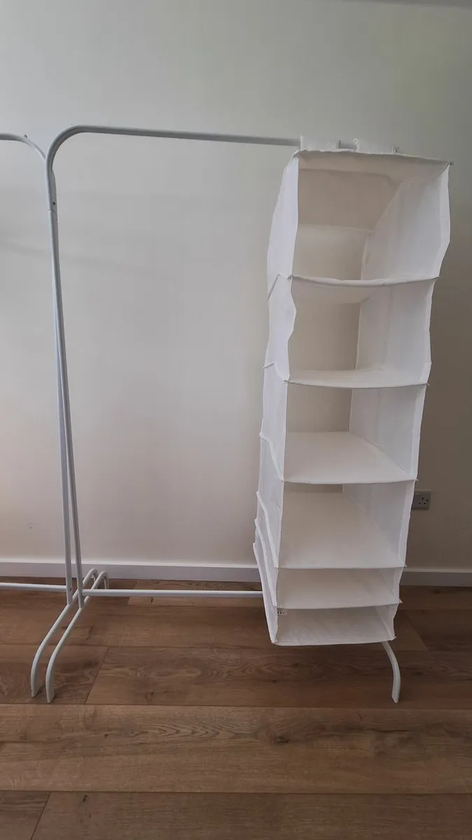 Two clothes racks with organisers