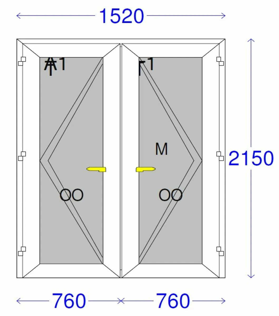 French Doors - White - 1520 x 2150mm - Image 1