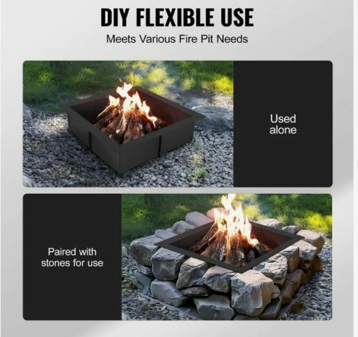 Fire Pit Ring Square 42x42 in Outer Steel - Image 3